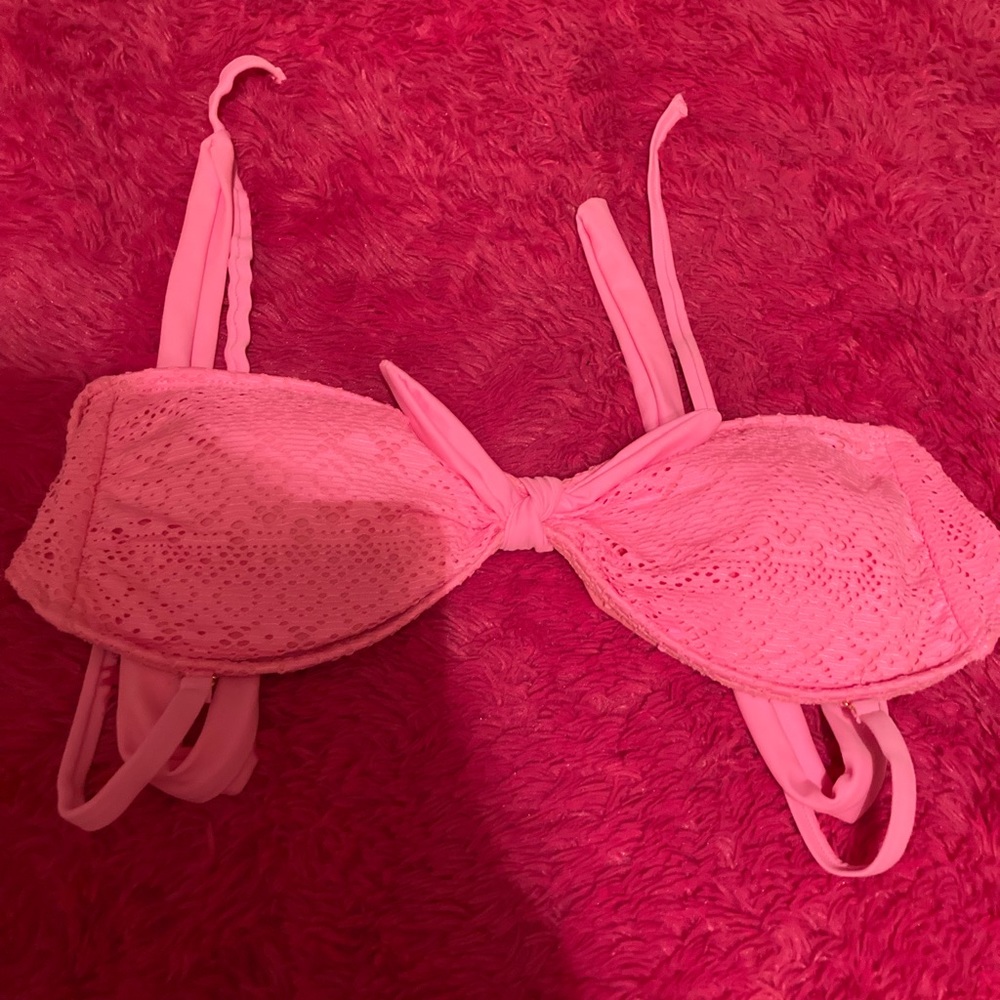Women’s Pink Lace Bandeau Bikini Top - Brand